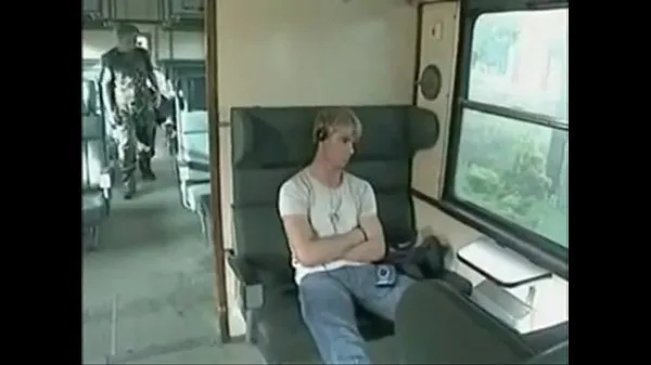 XXX Blond guys fuck on the train ciepła rurka