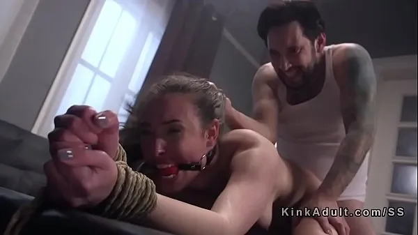XXX Tied up slave gagged and anal fucked ống ấm áp