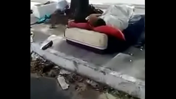 XXX Homeless man screwing around in the middle of the street warm Tube