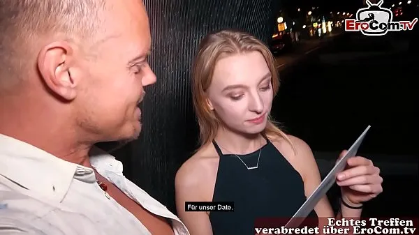XXX young college teen seduced on berlin street pick up for EroCom Date Porn Casting lämmin putki