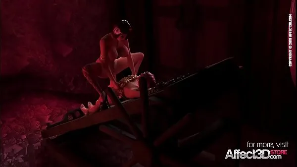 XXXBig tits vampire gives a blowjob to the bondaged futanari babe in a 3d animation暖管