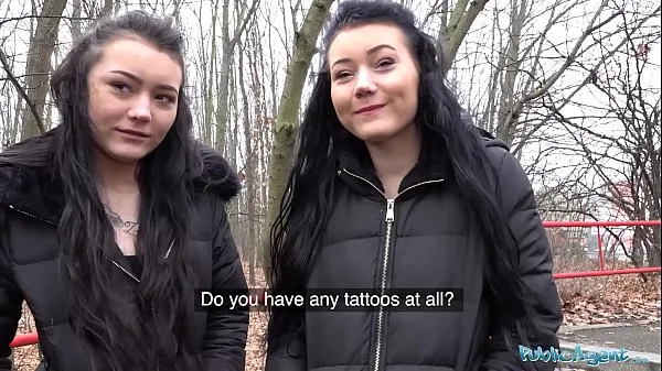 XXX Public Agent Real Twins stopped on the street for indecent proposals warme buis