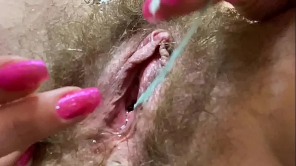 XXX i came twice during my p. ! close up hairy pussy big clit t. dripping wet orgasm warme buis