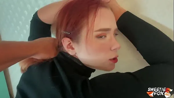 XXX Man Facefuck, Rough Pussy Fuck of Obedient Redhead and Cum on Tits Tiub hangat