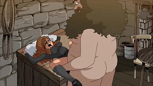 XXX Fat man destroys teen pussy (Hagrid and Hermione หลอดอุ่น