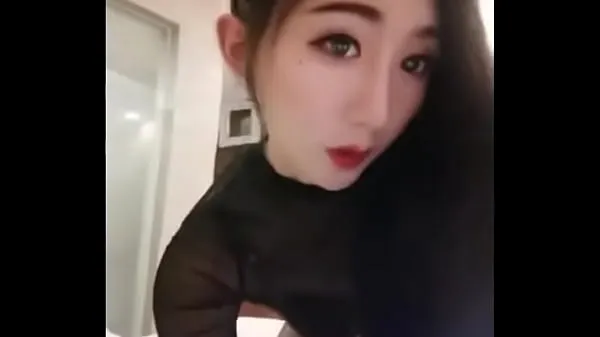 XXX Domestic CD fake girl Xiao Qiao sexy black silk gets fucked warm Tube