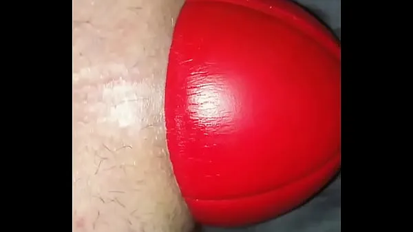 XXX Huge 12 cm wide Football in my Stretched Ass, watch it slide out up close warm Tube