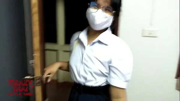 XXX Asian teen sex with his girlfriend wear thai student uniform toplo tube