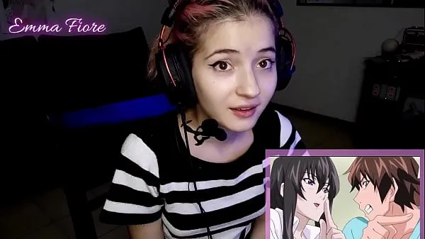 XXX 18yo youtuber gets horny watching hentai during the stream and masturbates - Emma Fiore ống ấm áp