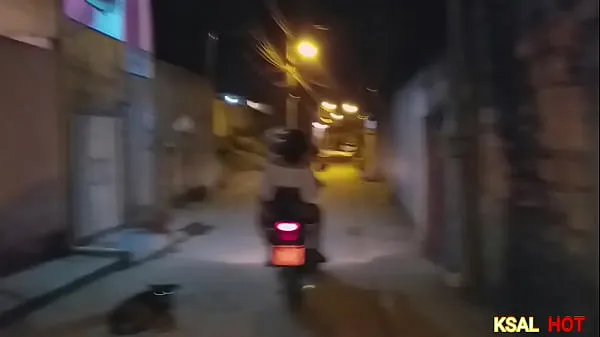 XXX The naughty Danny Hot, goes to the square, finds a little friend and she gets on the bike with him to fuck her pussy with a huge cock หลอดอุ่น