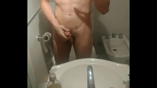 XXX Masturbation with cumshot in bathroom tubo caliente