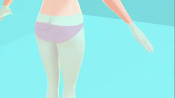 XXX Toyota's anime girl shakes big breasts in a pink bikini teplá trubica