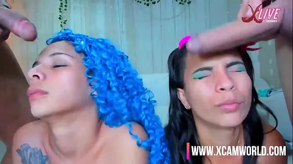 XXX best blowjobs with a lot of saliva made by latina sluts หลอดอุ่น