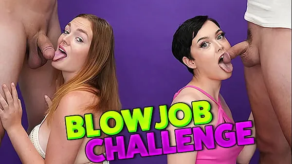 XXX Blow Job Challenge - Who can cum first varmt rør