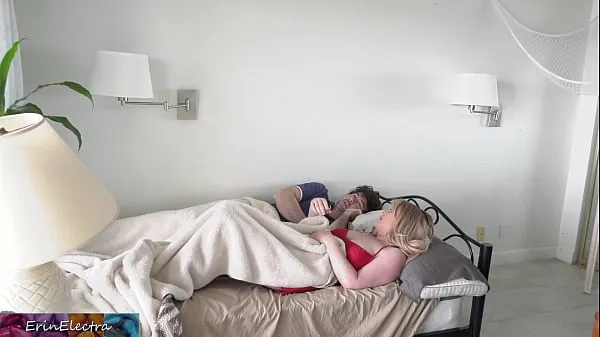 XXX Stepmom shares a single hotel room bed with stepson warm Tube