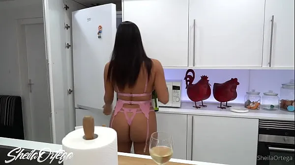 XXX Big boobs latina Sheila Ortega doing blowjob with real BBC cock on the kitchen หลอดอุ่น