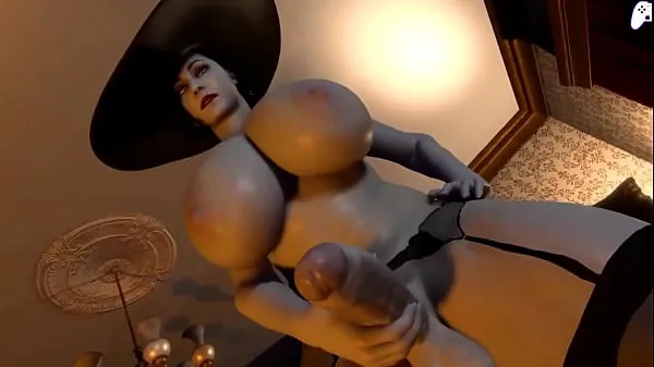 XXX 4K) Lady Dimitrescu futa gets her big cock sucked by horny futanari girl and cum inside her|3D Hentai P2 warm Tube