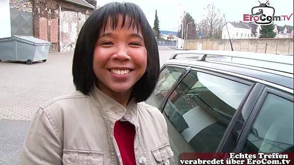 XXX German Asian young woman next door approached on the street for orgasm casting الأنبوب الدافئ