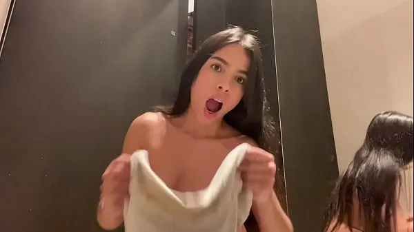 XXX They caught me in the store fitting room squirting, cumming everywhere ciepła rurka